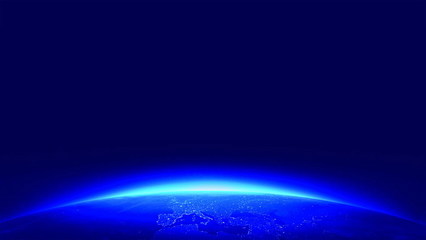 五张蓝色地球曲度商务PPT背景图片